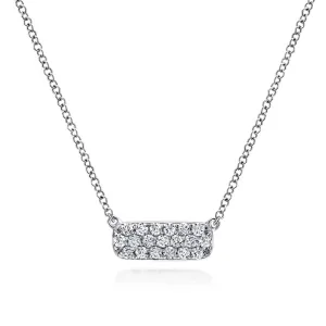 14K White Gold Pave Diamond Bar Necklace - NK4943W45JJ