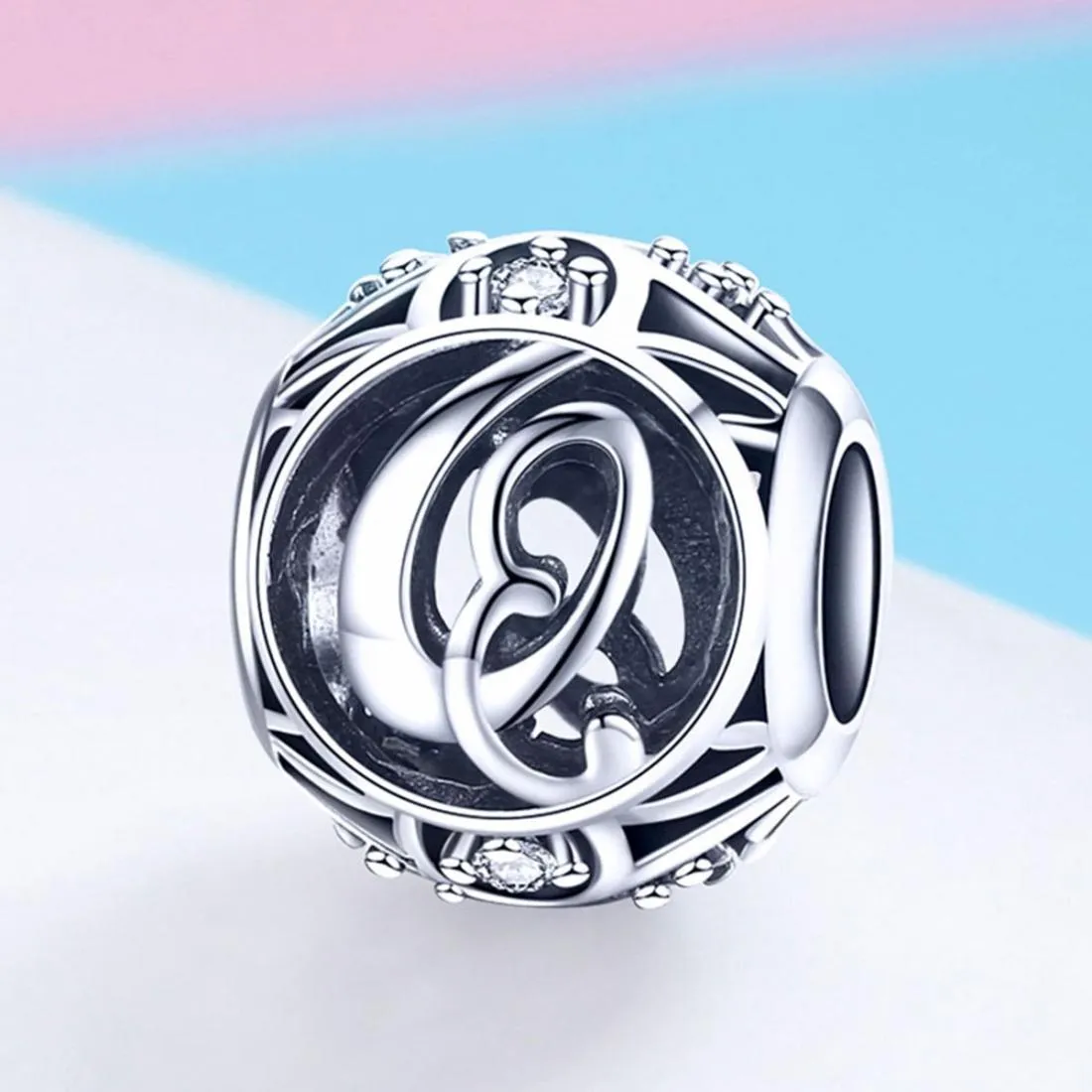 925 Sterling Silver 26 English Letter Beads For Diy Bracelets & Necklaces Style - Q