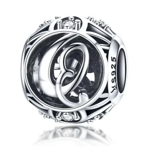 925 Sterling Silver 26 English Letter Beads For Diy Bracelets & Necklaces Style - Q