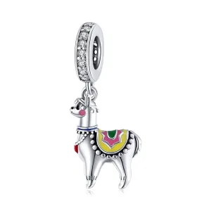 925 Sterling Silver Adorable Alpaca Pendant For Diy Bracelets & Necklaces