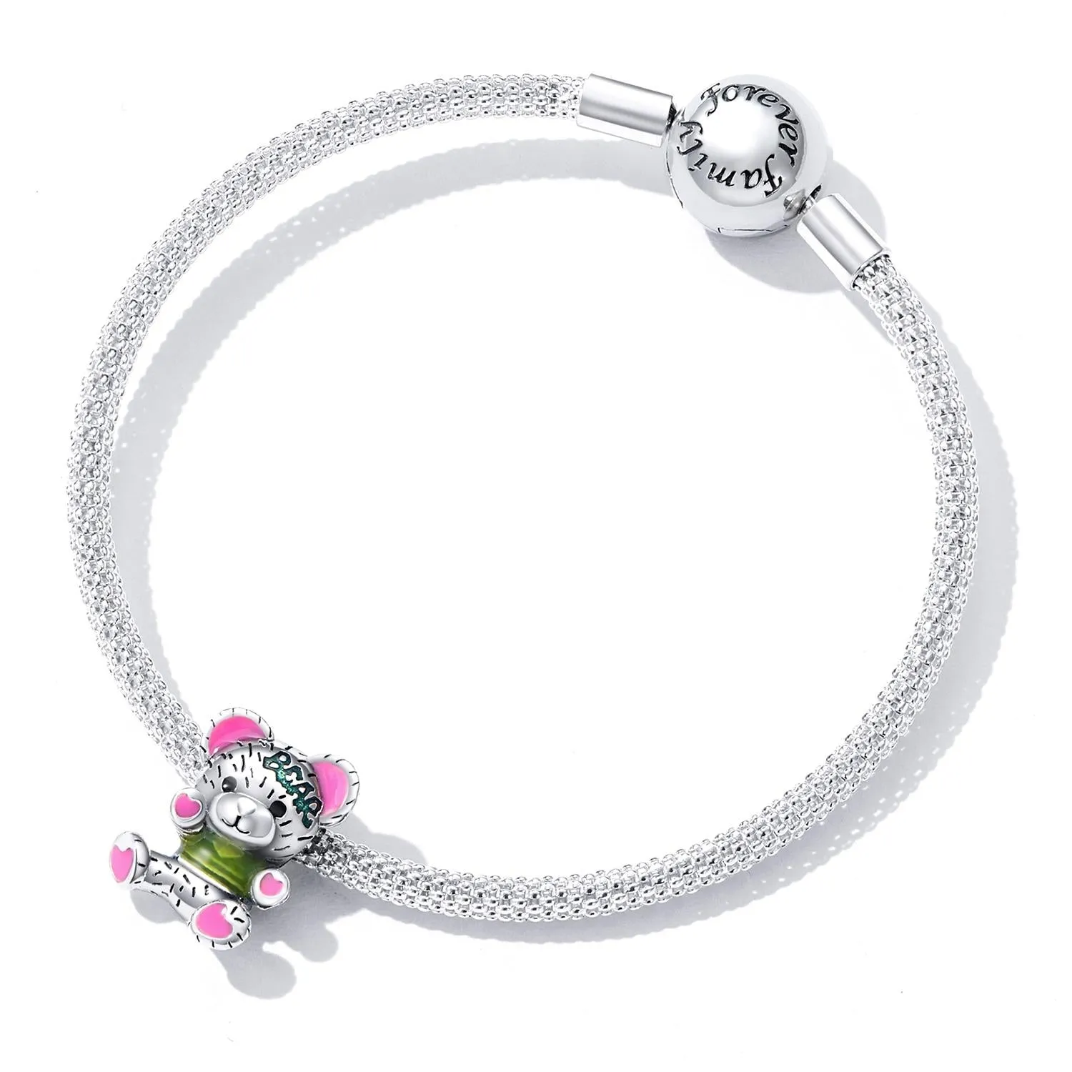 925 Sterling Silver Bear Beads For Diy Bracelets & Necklaces