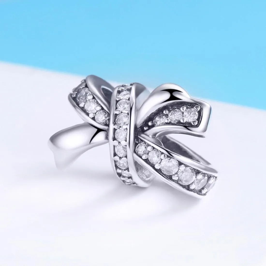 925 Sterling Silver Bow Beads For Diy Bracelets & Necklaces