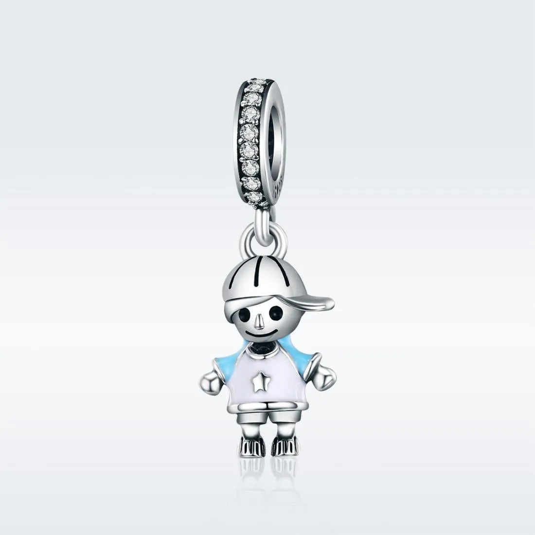 925 Sterling Silver Boy Bead Bracelet / Necklace Accessory