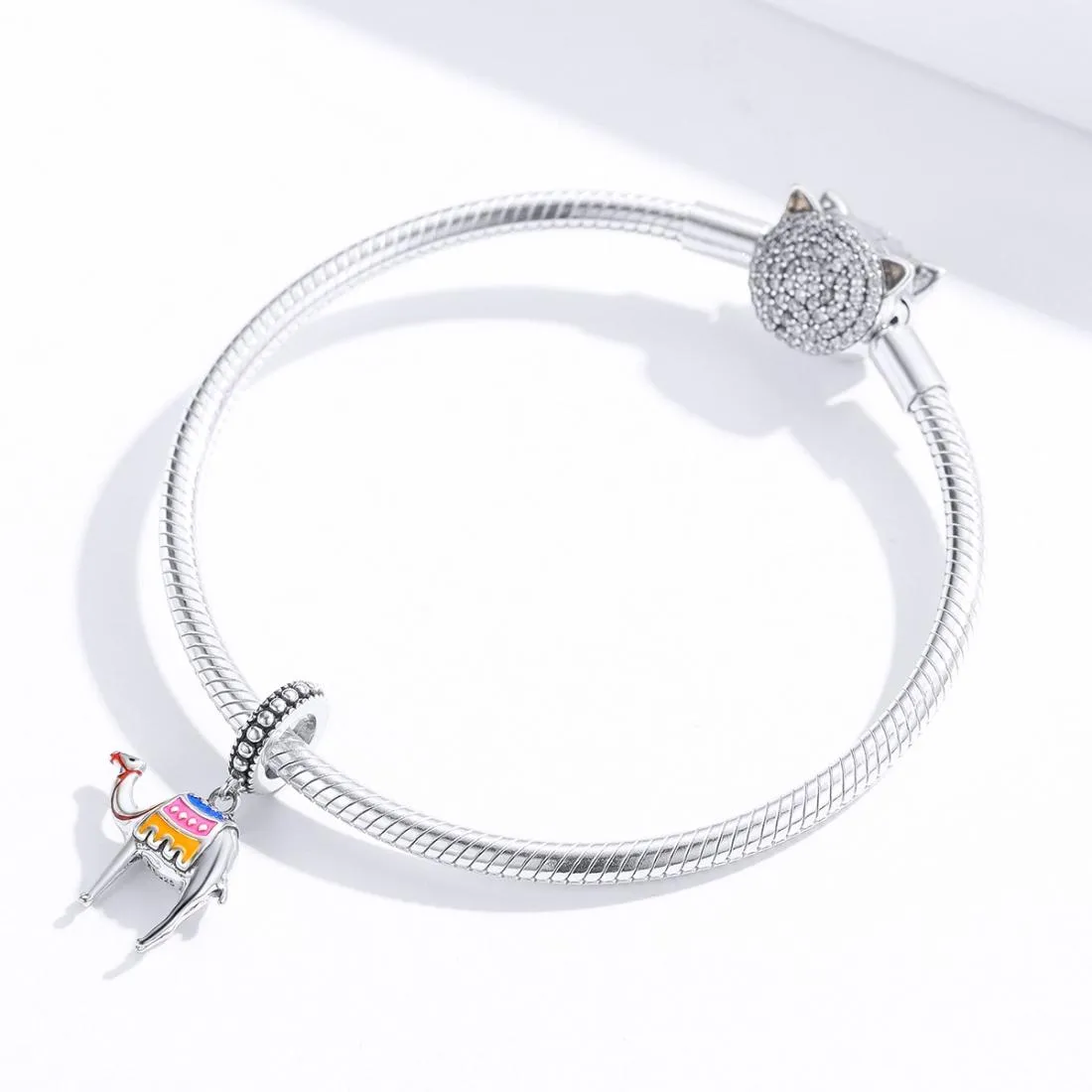 925 Sterling Silver Camel Bead Pendant For Diy Bracelets & Necklaces