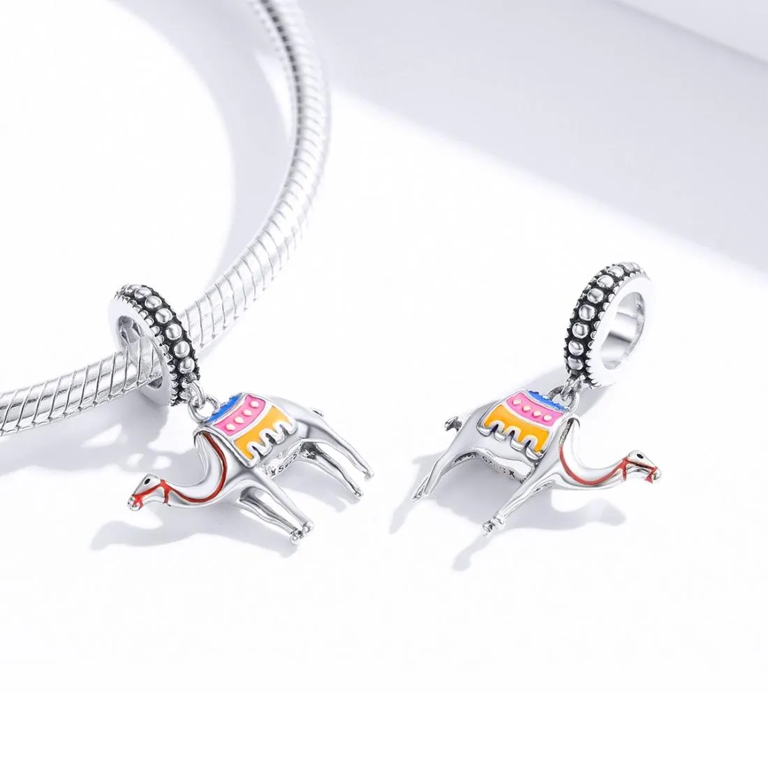 925 Sterling Silver Camel Bead Pendant For Diy Bracelets & Necklaces