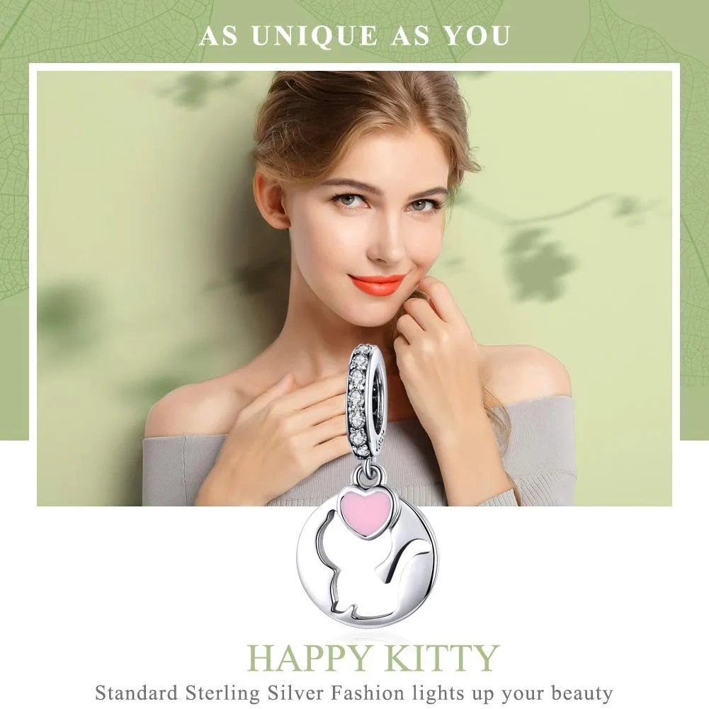 925 Sterling Silver Cat Pendant For Diy Bracelets And Necklaces Style - Pendent