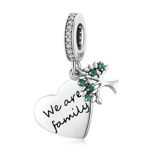 925 Sterling Silver Heart Tree Pendant For Bracelet Or Necklace