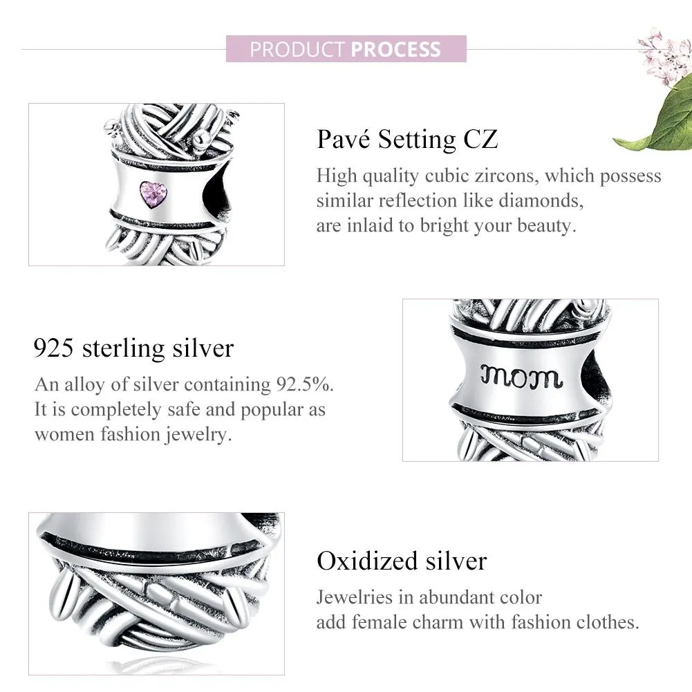 925 Sterling Silver Knitting Bead Bracelet / Necklace Accessory