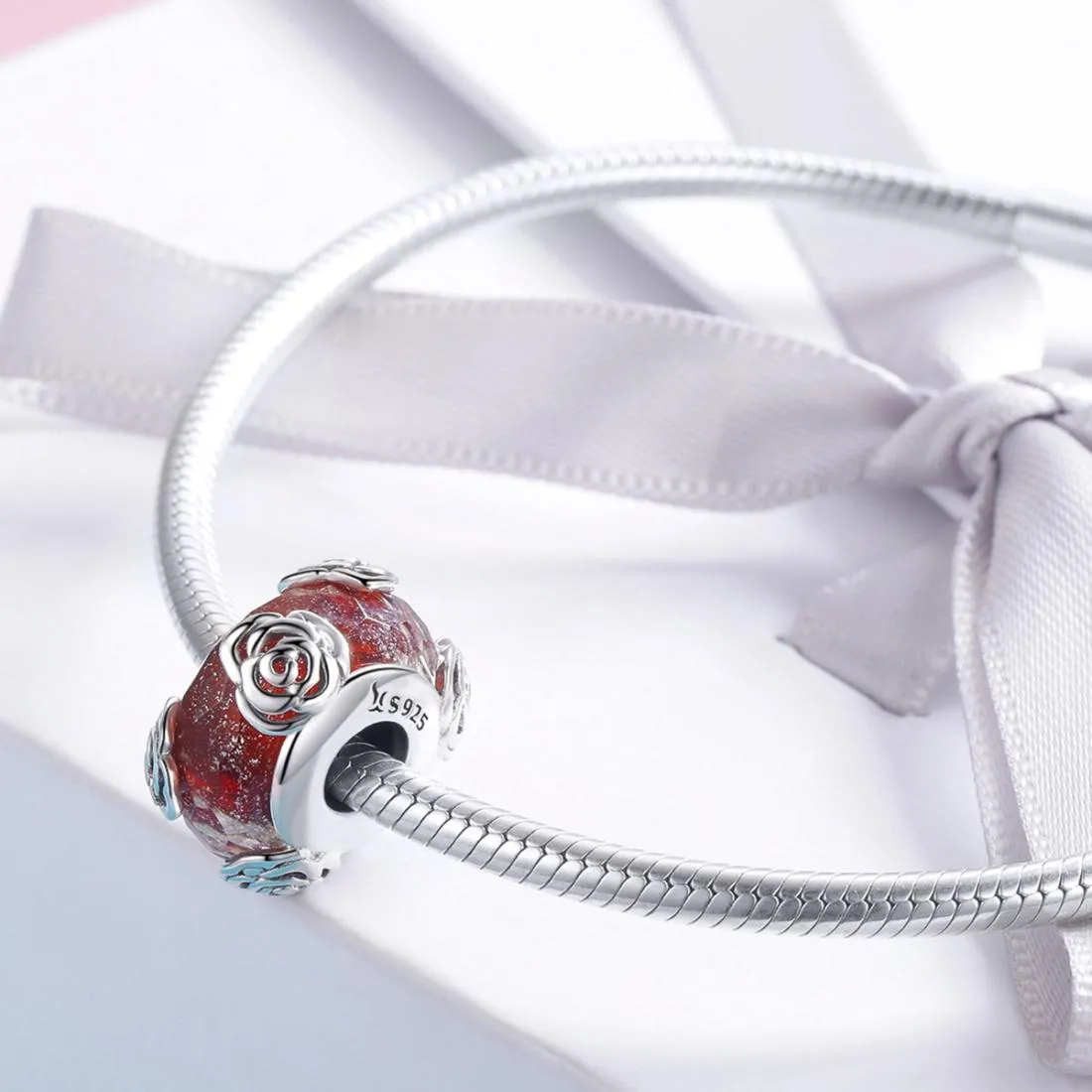 925 Sterling Silver Pure Glass Bead Bracelet Kit
