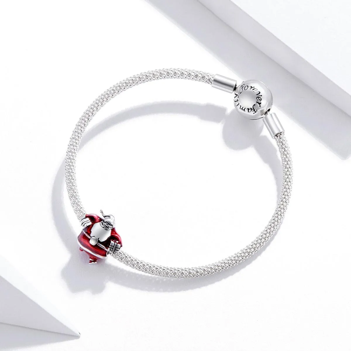 925 Sterling Silver Santa Bead For Diy Bracelet / Necklace