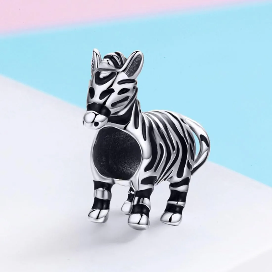 925 Sterling Silver Zebra Bead Bracelet / Necklace Accessory