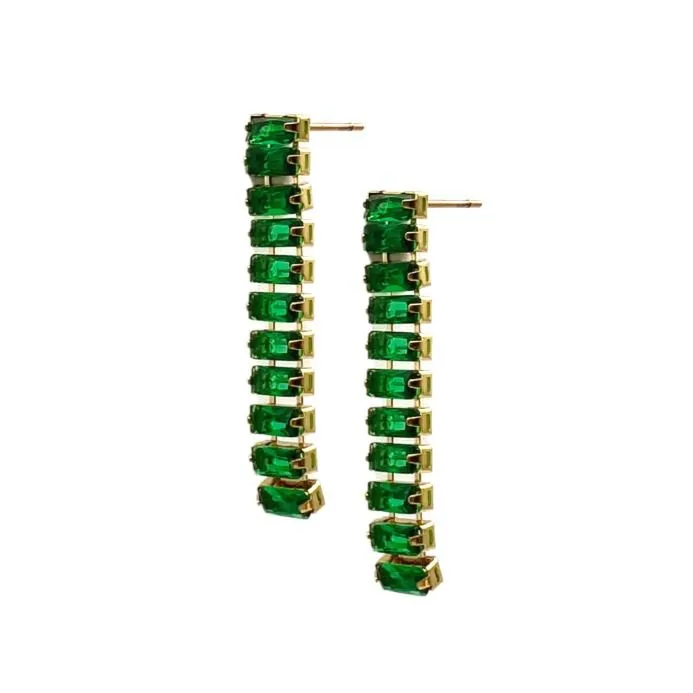 Alessia Emerald Glow CZ Drop Earrings
