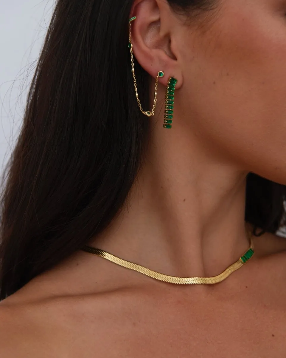 Alessia Emerald Glow CZ Drop Earrings