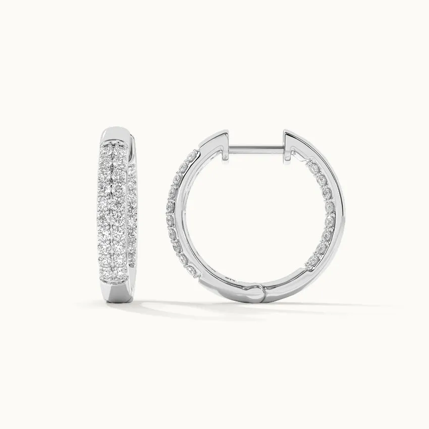 Classic Two Line Panaroma Diamond Hoops
