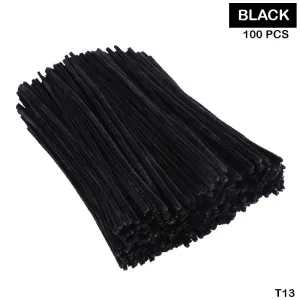 Craft Pipe Cleaner Plain (1 Packet 100 Pcs Black Color)
