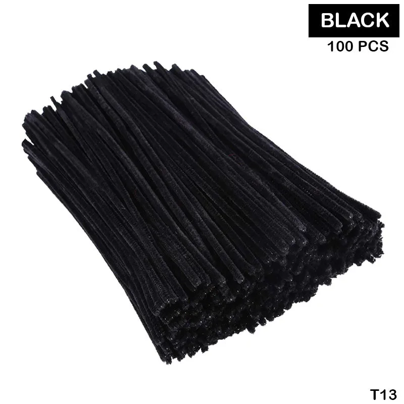 Craft Pipe Cleaner Plain (1 Packet 100 Pcs Black Color)