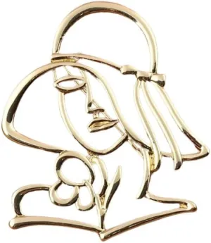 Fashion Lady Figure Booch Pin Abstract Hollow Girl Pin Clip Sweater Hat Coat Suit Dress Badges Brooches Pins for Women Girls Minimalist Jewelry Gift