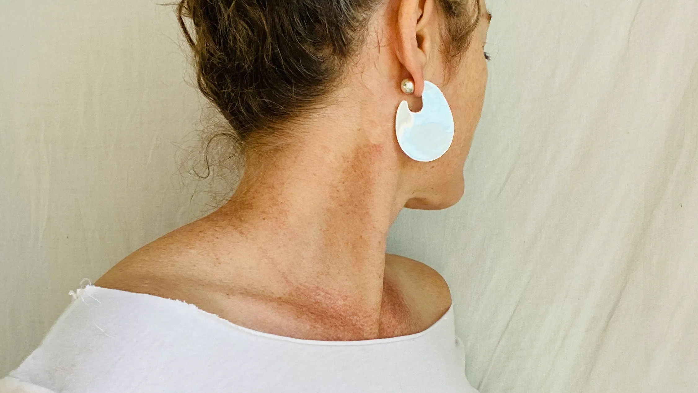 Flat Hoop Earrings. Sterling Silver. Atelier Aadya. 0961