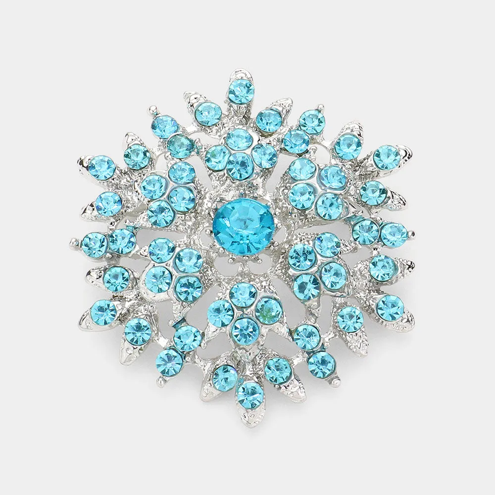 iLLASPARKZ Bubble Stone Cluster Snowflake Pin Brooch