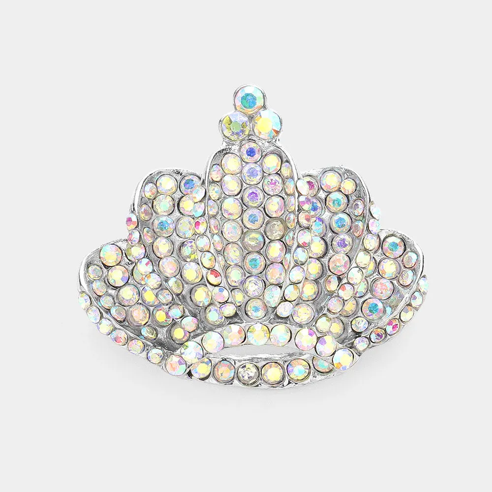 iLLASPARKZ Crown Crystal Rhinestone Pave Pin Brooch