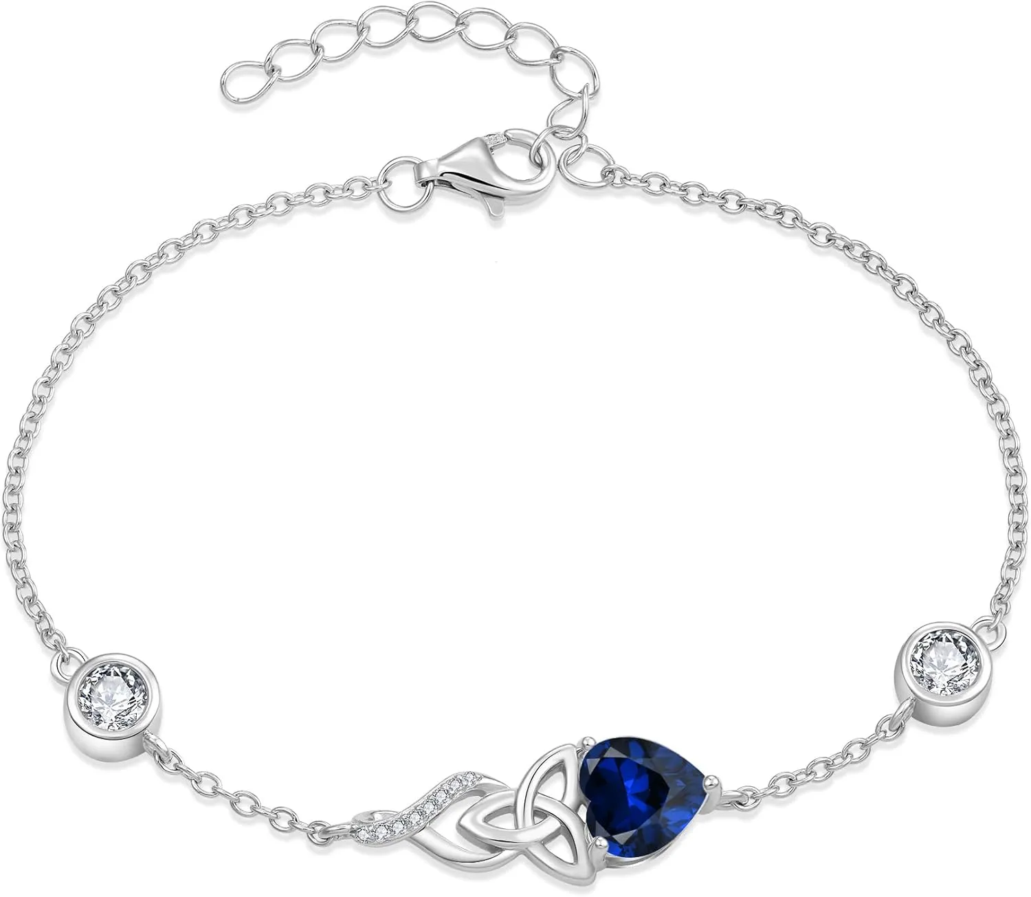 Infinity Celtic Knot Bracelet 925 Sterling Silver Birthstone Bracelet Irish Jewelry Gifts for Women