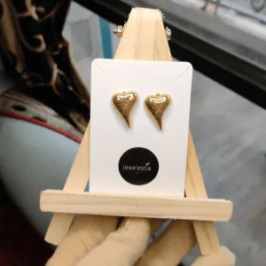 Jewelestia Textured Heart Studs