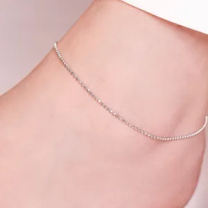 Minimal Tiny Beads 925 Sterling Silver Anklet