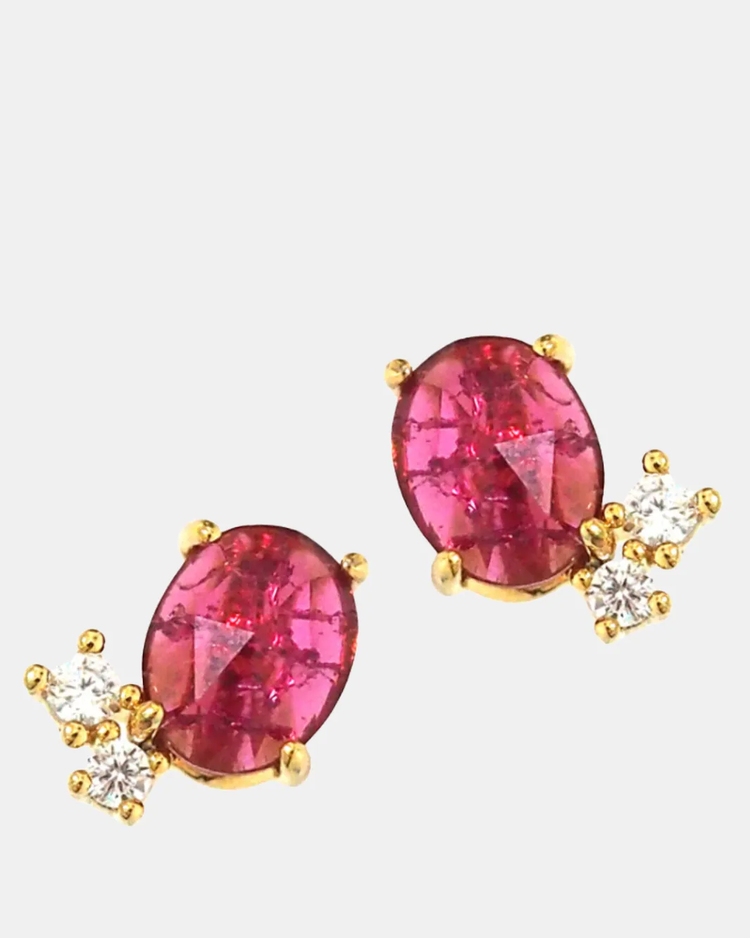 RUBY OVAL STUDS
