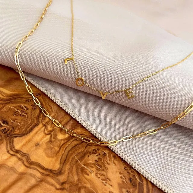 Soleil Collection 18" Petite Paperclip Link Necklace | 9K Solid Yellow Gold