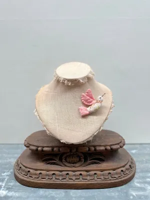 Sophie Digard Crochet Flying Pink Bird Brooch