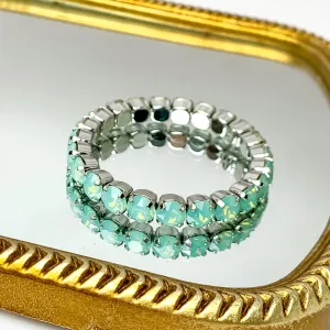 Sorrelli | Sienna Crystal Stretch Bracelet in Palladium Silver Tone and Pacific Opal Crystals