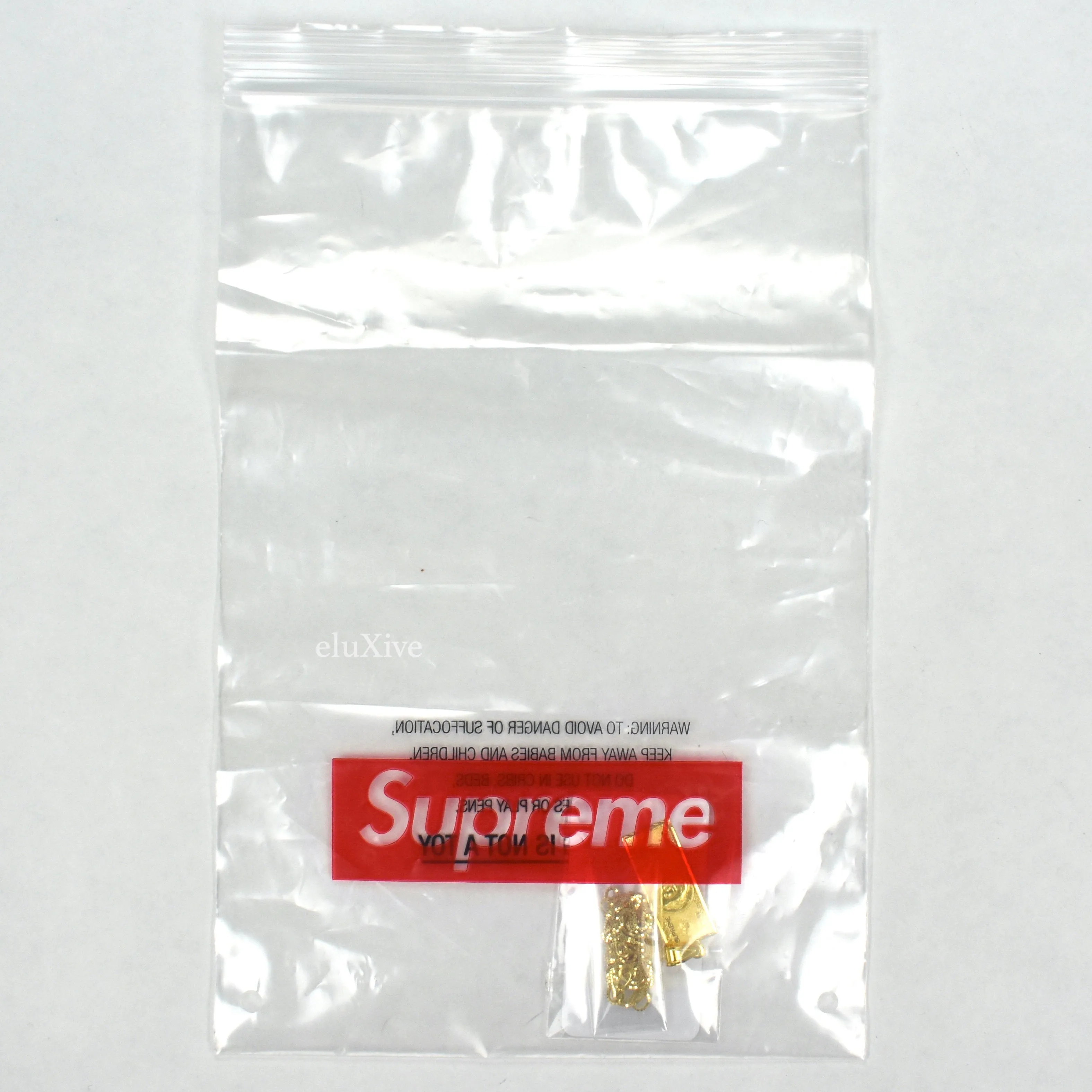 Supreme - 18K Solid Gold 100 Dollar Bill Logo Pendant Necklace (FW17)