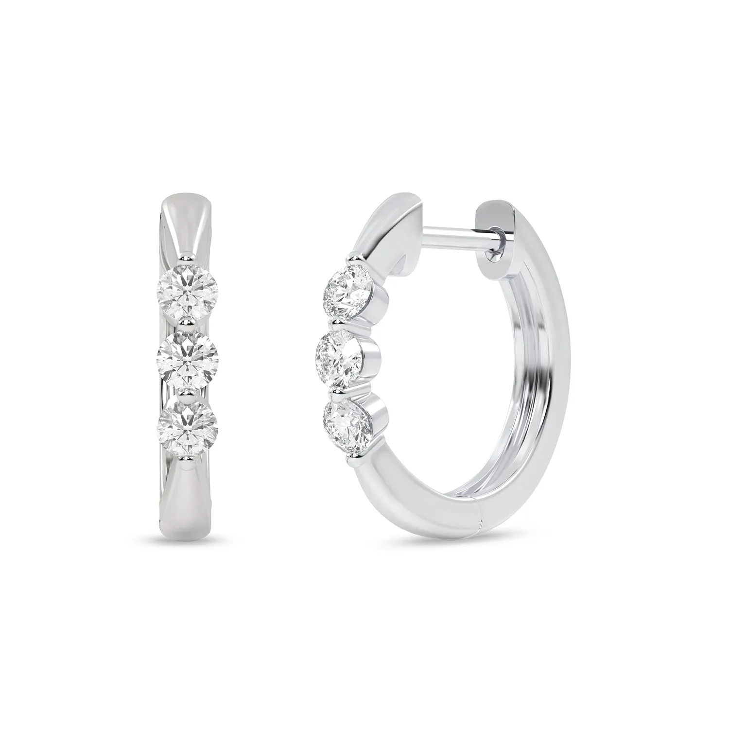 Tri-stone Hoops