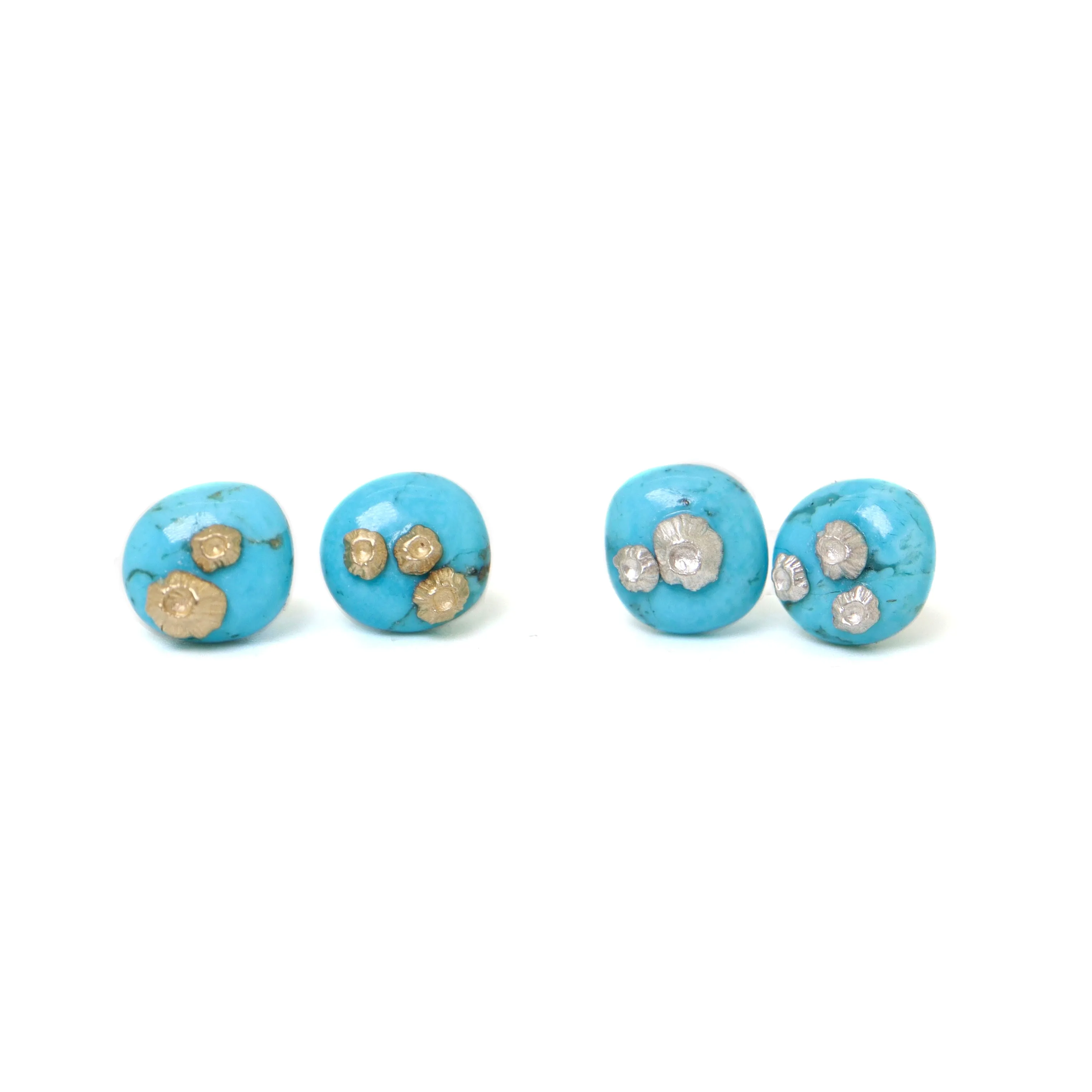 Turquoise Ruthie B. Studs with Barnacles