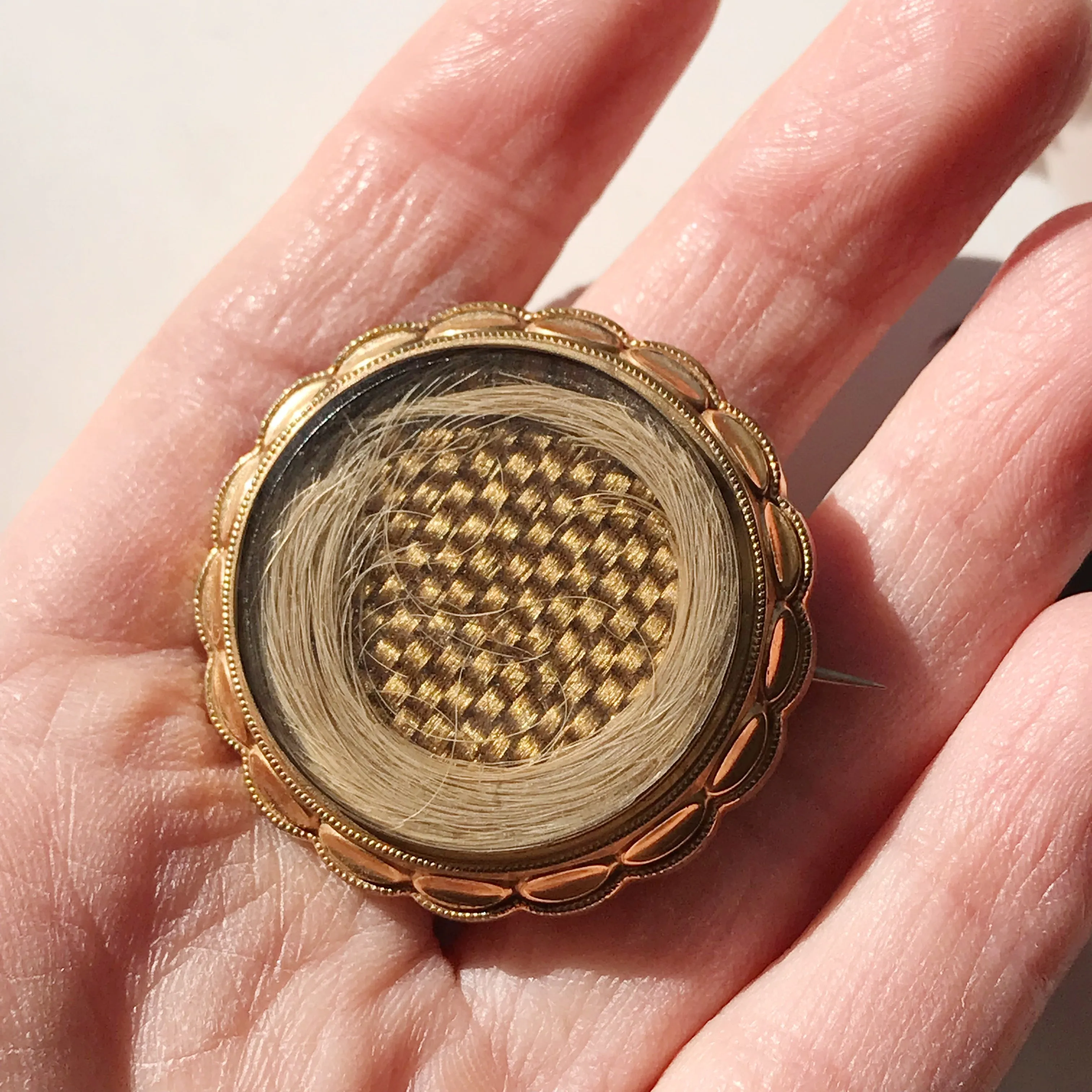 Victorian Braided Hair Brooch