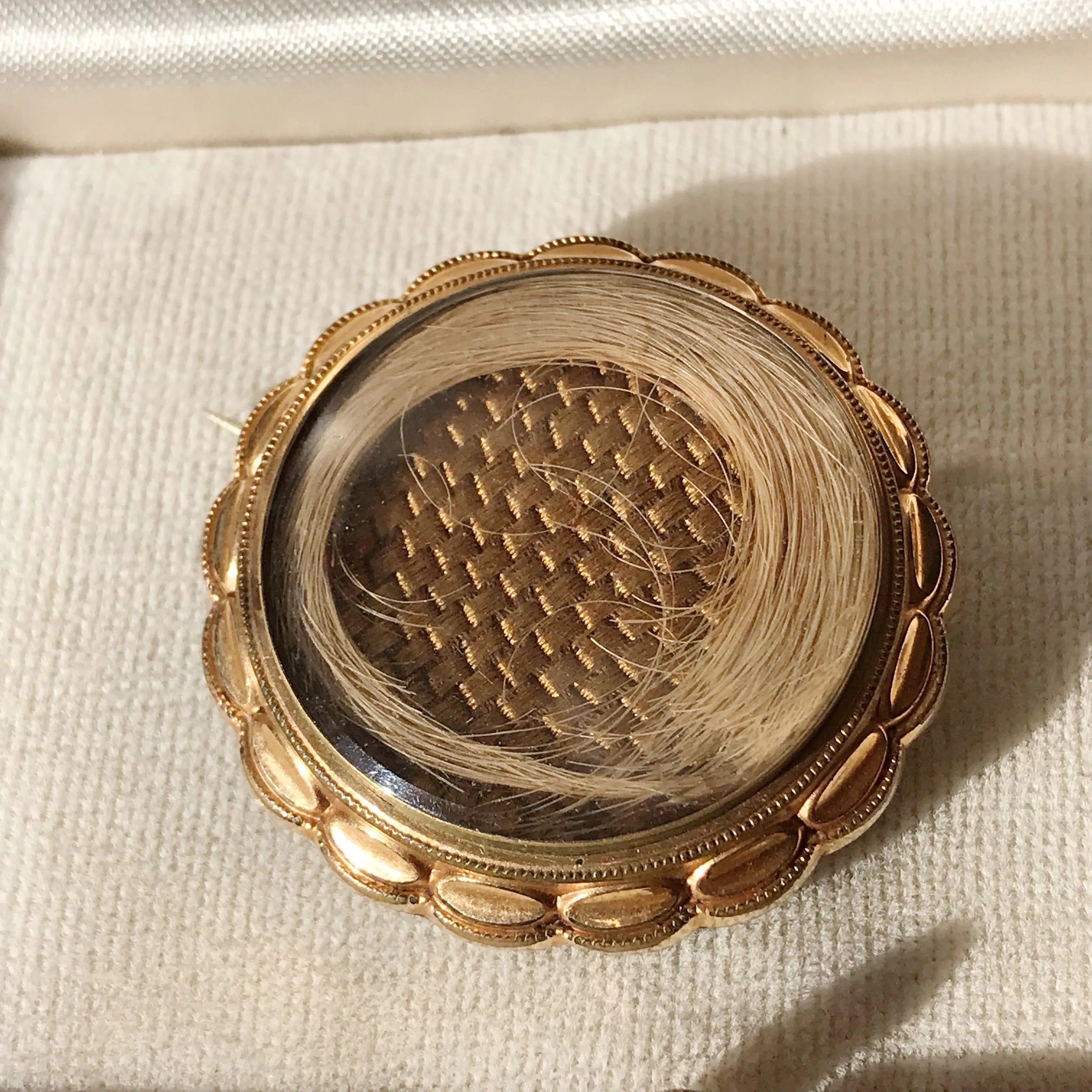 Victorian Braided Hair Brooch