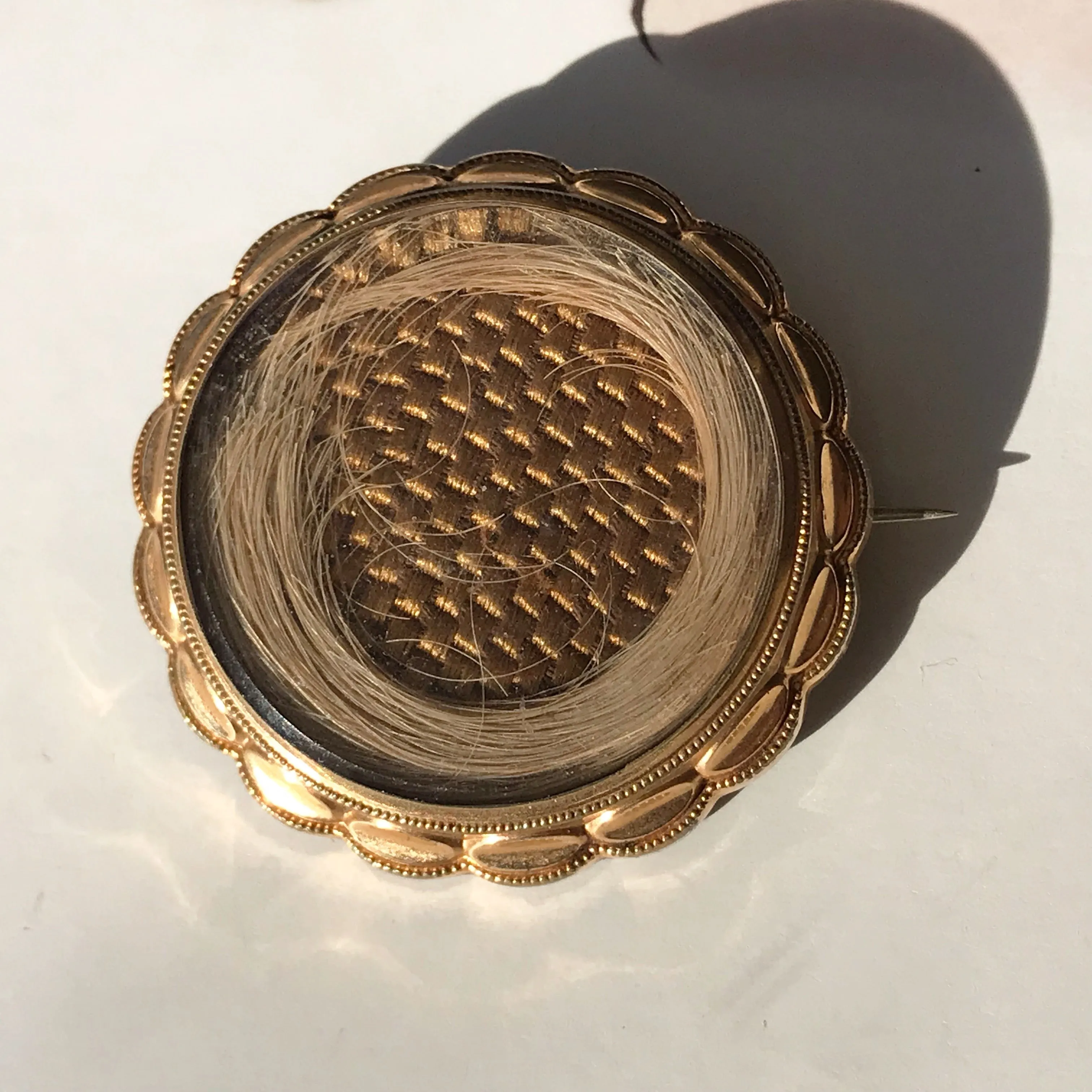 Victorian Braided Hair Brooch