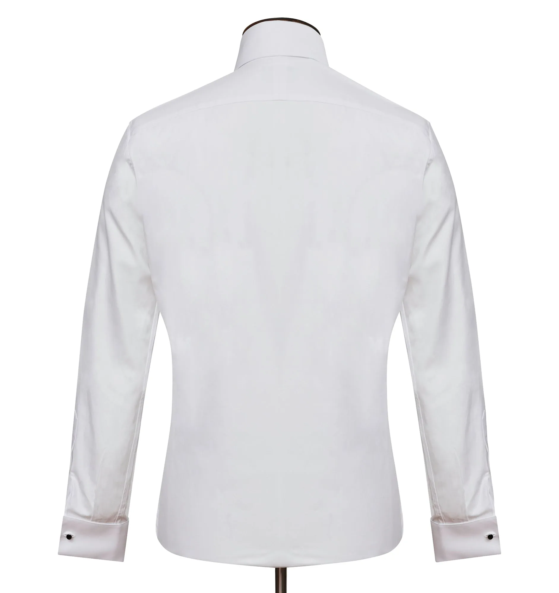 White Tuxedo Dinner Shirt with Black Stud Front